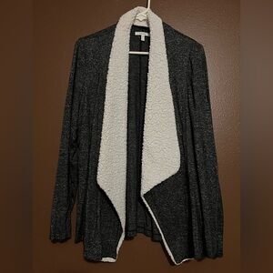 Maurices Heather Gray and White Open Cardigan size 0X
